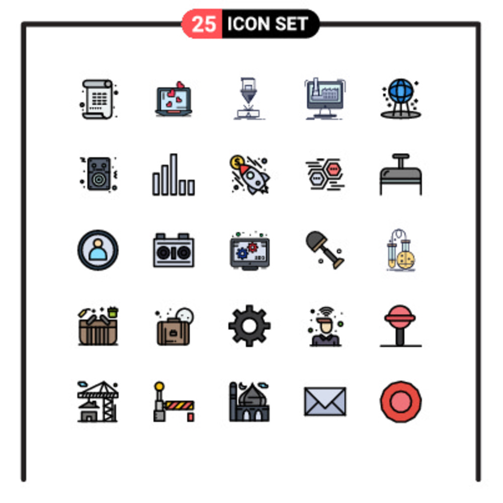 25個創(chuàng)意填充線 鋼鐵切割工廠矢量設(shè)計(jì)元素的平面配色方案